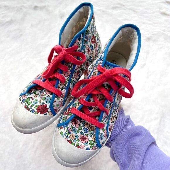 Johnnie B. Mini Boden Floral Canvas High Top Sneakers Colorful Spring size 40 - Picture 12 of 12